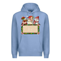 Colony Blue santa reindeer snowman preview and costom name Premium Hoodie - MaliasSmallBusiness