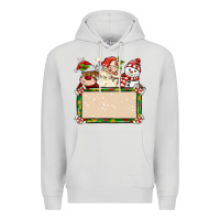Dove Grey santa reindeer snowman preview and costom name Premium Hoodie - MaliasSmallBusiness
