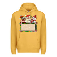Mustard santa reindeer snowman preview and costom name Premium Hoodie - MaliasSmallBusiness
