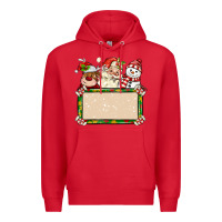 Red santa reindeer snowman preview and costom name Premium Hoodie - MaliasSmallBusiness