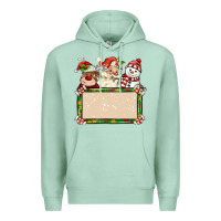 Seafoam santa reindeer snowman preview and costom name Premium Hoodie - MaliasSmallBusiness