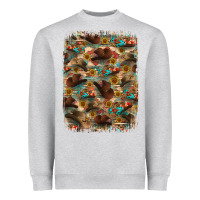 Heather Grey western  background Heavyweight Sweatshirt - RanaPortraitStore