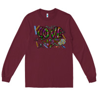 Burgundy i love teaching Long Sleeve Tee - CowhideDigitalArt