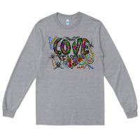 Heather Grey i love teaching Long Sleeve Tee - CowhideDigitalArt
