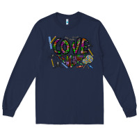 Navy i love teaching Long Sleeve Tee - CowhideDigitalArt
