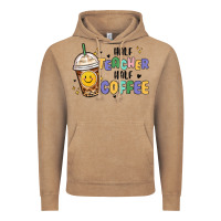 Vintage Coffee half teacher half coffee Vintage Hoodie - MaliasSmallBusiness