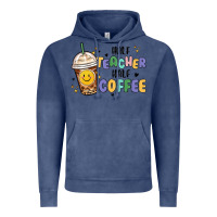 Vintage Denim half teacher half coffee Vintage Hoodie - MaliasSmallBusiness