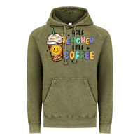 Vintage Olive half teacher half coffee Vintage Hoodie - MaliasSmallBusiness