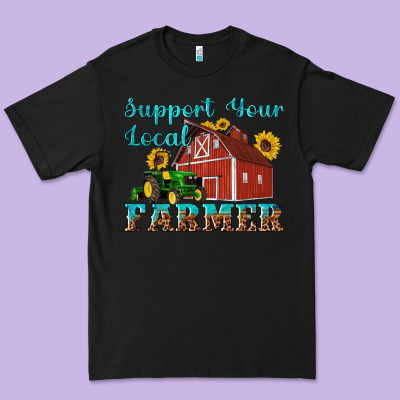 Western Support Your Local Farmer Premium Tee Designed By Artiststas