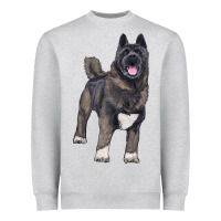 Heather Grey American akita Heavyweight Sweatshirt - RanaPortraitStore