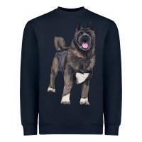 Navy American akita Heavyweight Sweatshirt - RanaPortraitStore