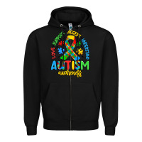 Black love support accept understand autism awareness Zipper Hoodie - Artiststas
