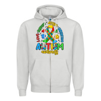 Dove Grey love support accept understand autism awareness Zipper Hoodie - Artiststas