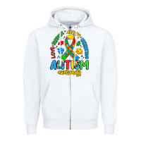 White love support accept understand autism awareness Zipper Hoodie - Artiststas