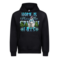 Black Home Is Where The Snow Falls Winter Penguin Urban Hoodie - LillyAllenDesigns