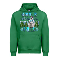 Emerald Home Is Where The Snow Falls Winter Penguin Urban Hoodie - LillyAllenDesigns