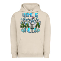 Pigment French Oak Home Is Where The Snow Falls Winter Penguin Urban Hoodie - LillyAllenDesigns