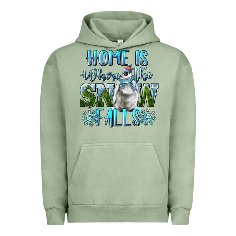 Home Is Where The Snow Falls Winter Penguin Urban Hoodie by LillyAllenDesigns | Teevron