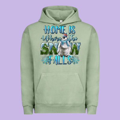 Home Is Where The Snow Falls Winter Penguin Urban Hoodie Designed By Lillyallendesigns