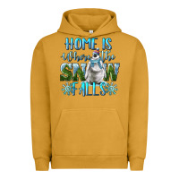 Pigment Peanut Butter Home Is Where The Snow Falls Winter Penguin Urban Hoodie - LillyAllenDesigns