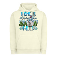 Pigment Pistachio Home Is Where The Snow Falls Winter Penguin Urban Hoodie - LillyAllenDesigns