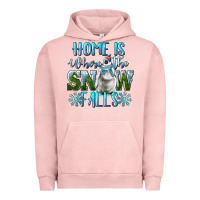 Pigment Salmon Home Is Where The Snow Falls Winter Penguin Urban Hoodie - LillyAllenDesigns