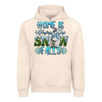 Sandshell Home Is Where The Snow Falls Winter Penguin Urban Hoodie - LillyAllenDesigns