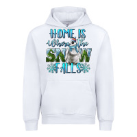 White Home Is Where The Snow Falls Winter Penguin Urban Hoodie - LillyAllenDesigns