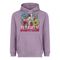 Lavender he is risen cross easter Heavyweight Hoodie - BarkalooDesign