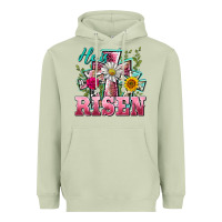 He Is Risen Cross Easter Heavyweight Hoodie | Teevron