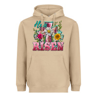 Mushroom he is risen cross easter Heavyweight Hoodie - BarkalooDesign