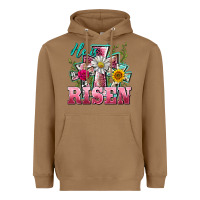 Toasted Coconut he is risen cross easter Heavyweight Hoodie - BarkalooDesign