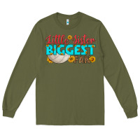 Army Green little sister biggest fan Long Sleeve Tee - HRA Design Shop
