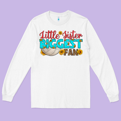 Little Sister Biggest Fan Long Sleeve Tee Designed By Hra Design Shop