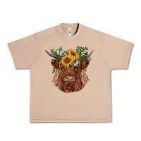 Burro highland cow with sunflowers Urban Heavy Tee - RanaPortraitStore