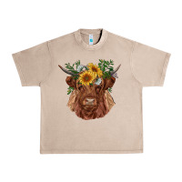 French Oak highland cow with sunflowers Urban Heavy Tee - RanaPortraitStore