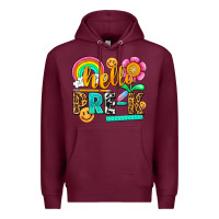 Burgundy hello pre k Premium Hoodie - NancyCooperArtShop