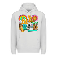 Dove Grey hello pre k Premium Hoodie - NancyCooperArtShop