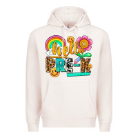 Pale Pink hello pre k Premium Hoodie - NancyCooperArtShop