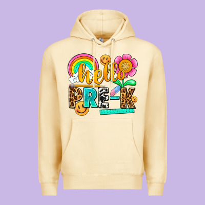 Hello Pre K Premium Hoodie Designed By Nancycooperartshop