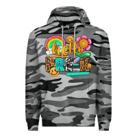 Slate Camo hello pre k Premium Hoodie - NancyCooperArtShop
