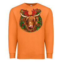 Carrot christmas highland cow mistletoe Christmas Premium Sweatshirt - Jasminsmagicworld
