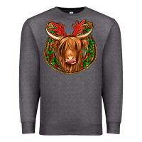 Charcoal Heather christmas highland cow mistletoe Christmas Premium Sweatshirt - Jasminsmagicworld