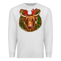 Christmas Highland Cow Mistletoe Christmas Premium Sweatshirt | Teevron