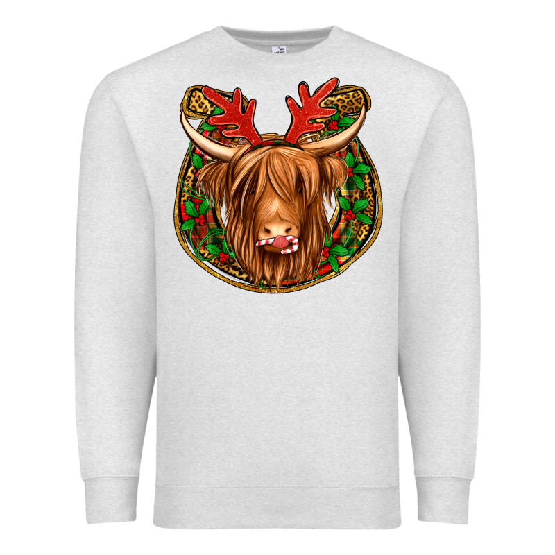 Christmas Highland Cow Mistletoe Christmas Premium Sweatshirt by Jasminsmagicworld | Teevron
