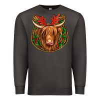 Smoke christmas highland cow mistletoe Christmas Premium Sweatshirt - Jasminsmagicworld