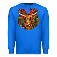 True Royal christmas highland cow mistletoe Christmas Premium Sweatshirt - Jasminsmagicworld