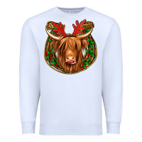 White christmas highland cow mistletoe Christmas Premium Sweatshirt - Jasminsmagicworld