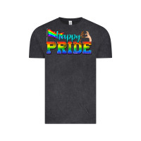 Vintage Black happy pride Vintage Tee - texasbilliewilder