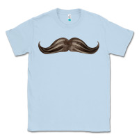 Dusty Blue brown moustache fa element Classic Tee - FaDigitalArtStudio